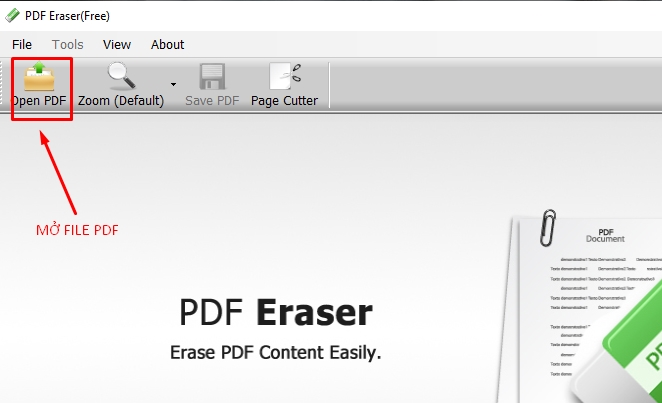 Xóa chữ trong file PDF bằng PDF Eraser