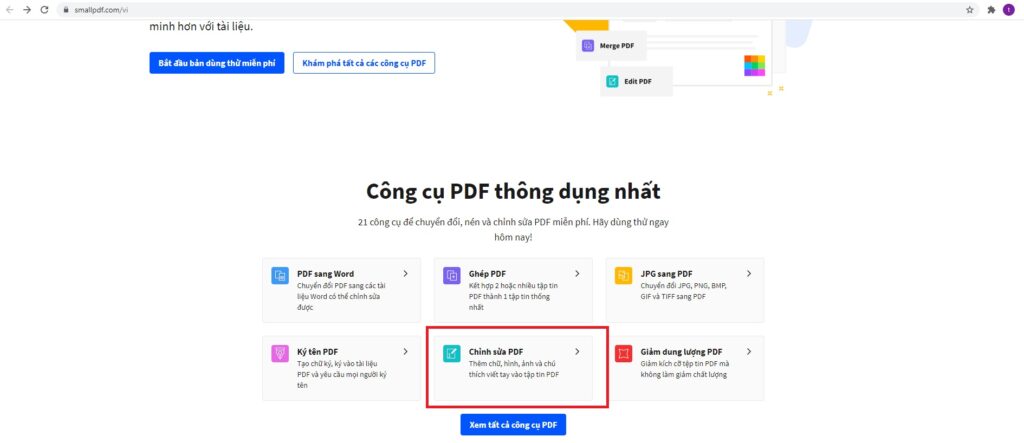 Xóa chữ trong file PDF bằng Smallpdf