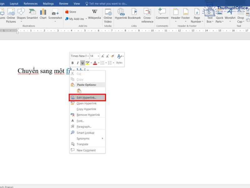 hyperlink trong Word