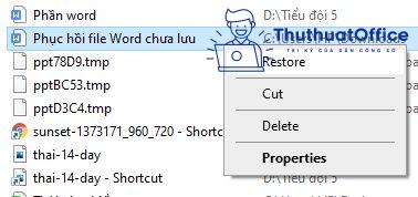 lấy lại file Word chưa lưu