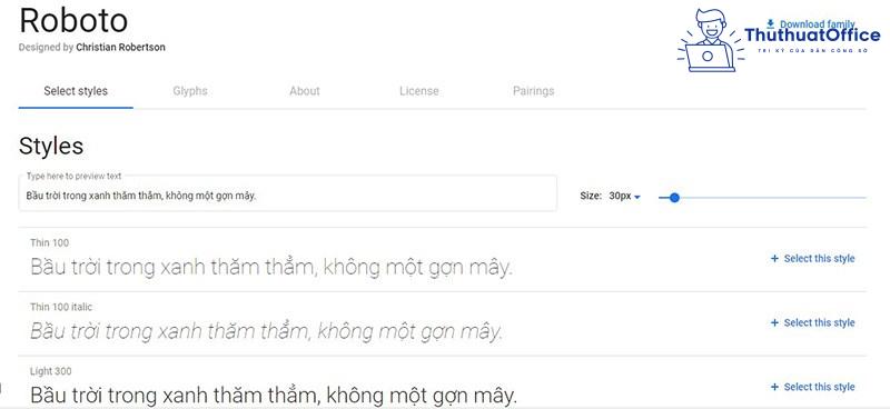 Các font chữ tiếng Việt đẹp trong Word