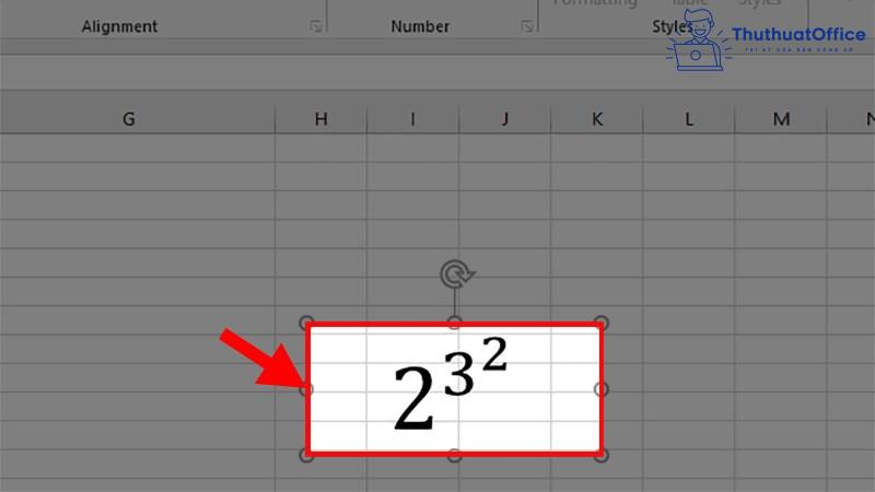 viết số mũ trong Excel 07