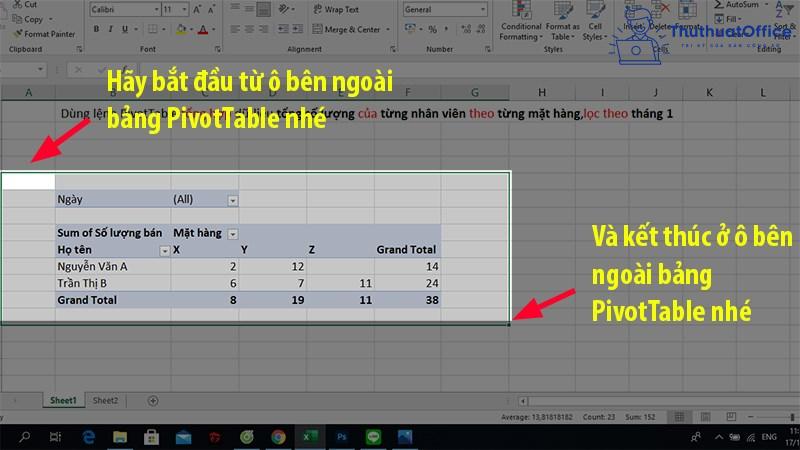 pivot table trong excel