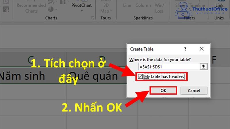 cách nhập dữ liệu trong Excel bằng form tự tạo