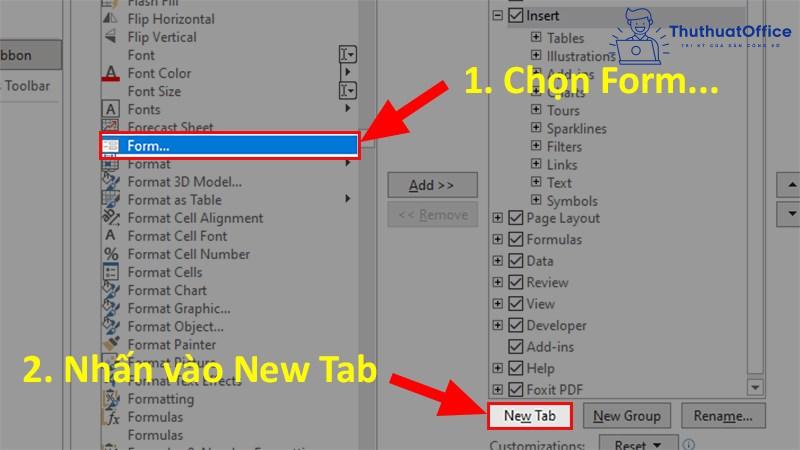 cách nhập dữ liệu trong Excel bằng form tự tạo