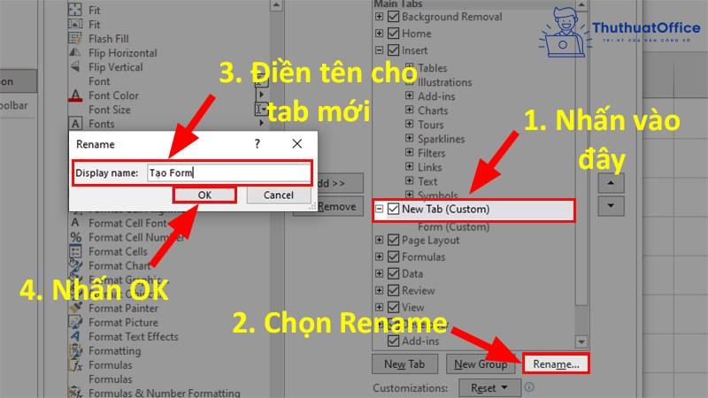 cách nhập dữ liệu trong Excel bằng form tự tạo