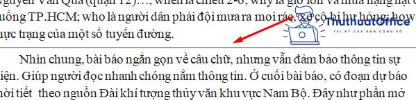 cách đoạn trong Word