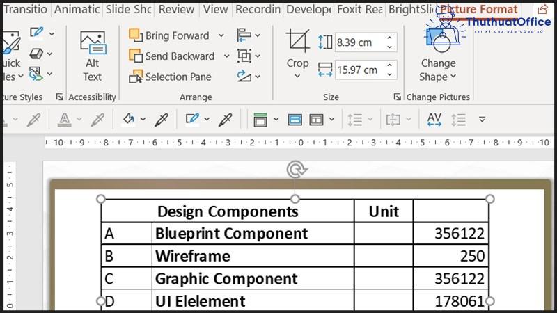 chèn file excel vào powerpoint