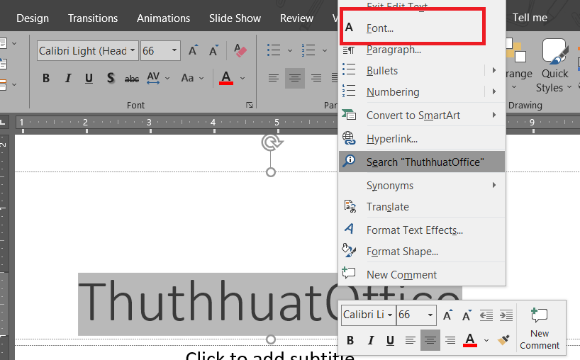 Định dạng font chữ trong PowerPoint