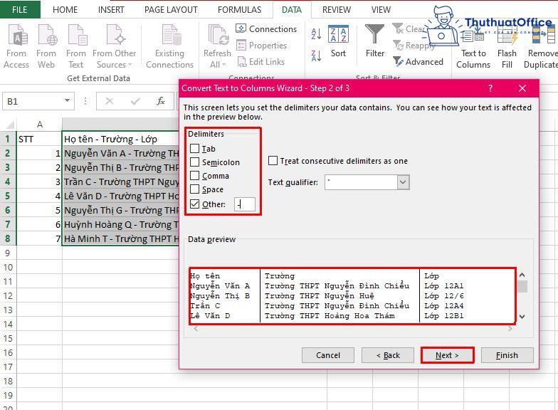 cách chia ô trong Excel