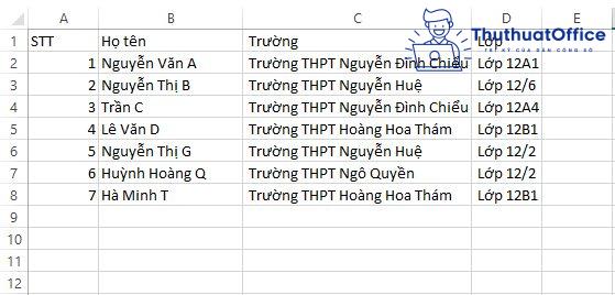 cách chia ô trong Excel