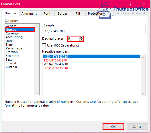 Làm tròn số trong Excel