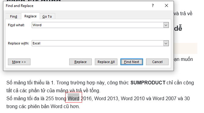 thay the tu trong Word 03