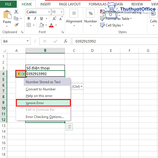 Cách lọc số điện thoại trong Excel