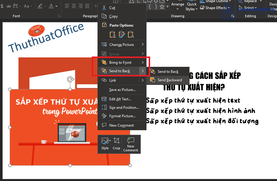 cách sắp xếp thứ tự xuất hiện trong PowerPoint