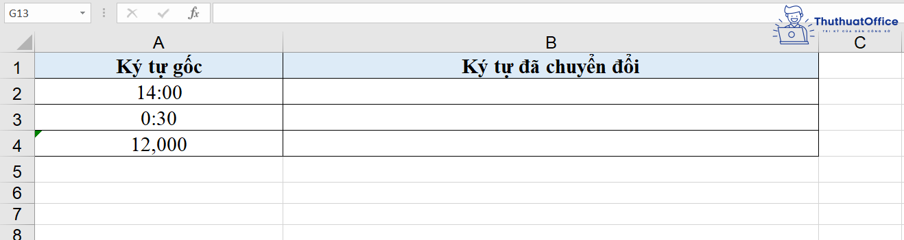 hàm VALUE trong Excel