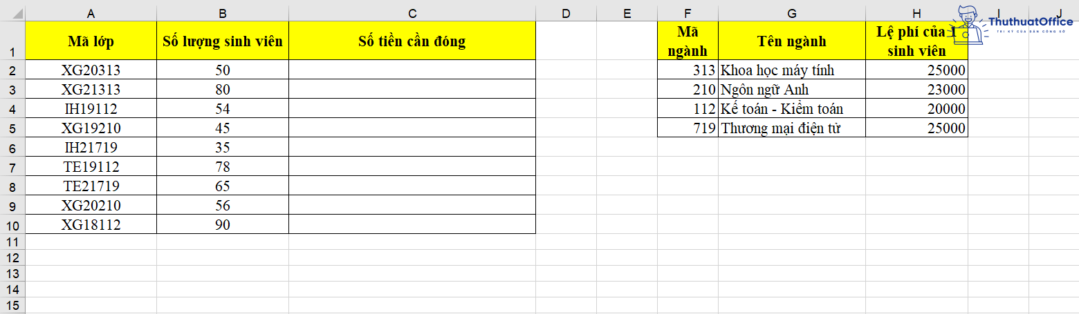 hàm VALUE trong Excel