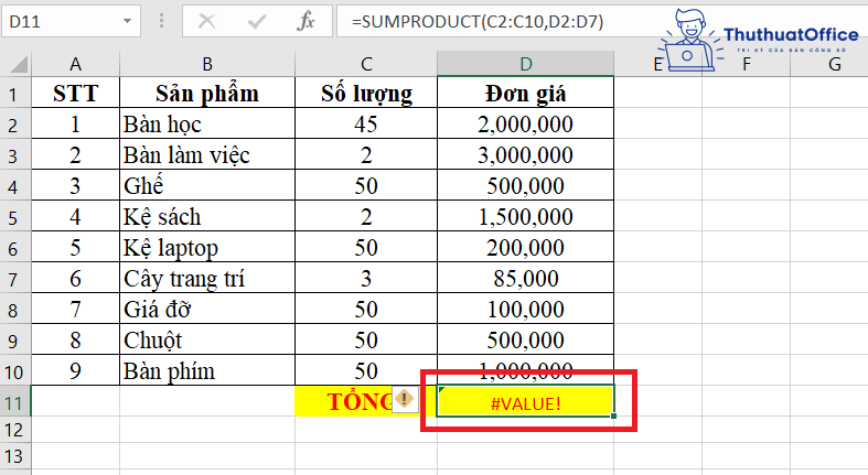 #value trong Excel