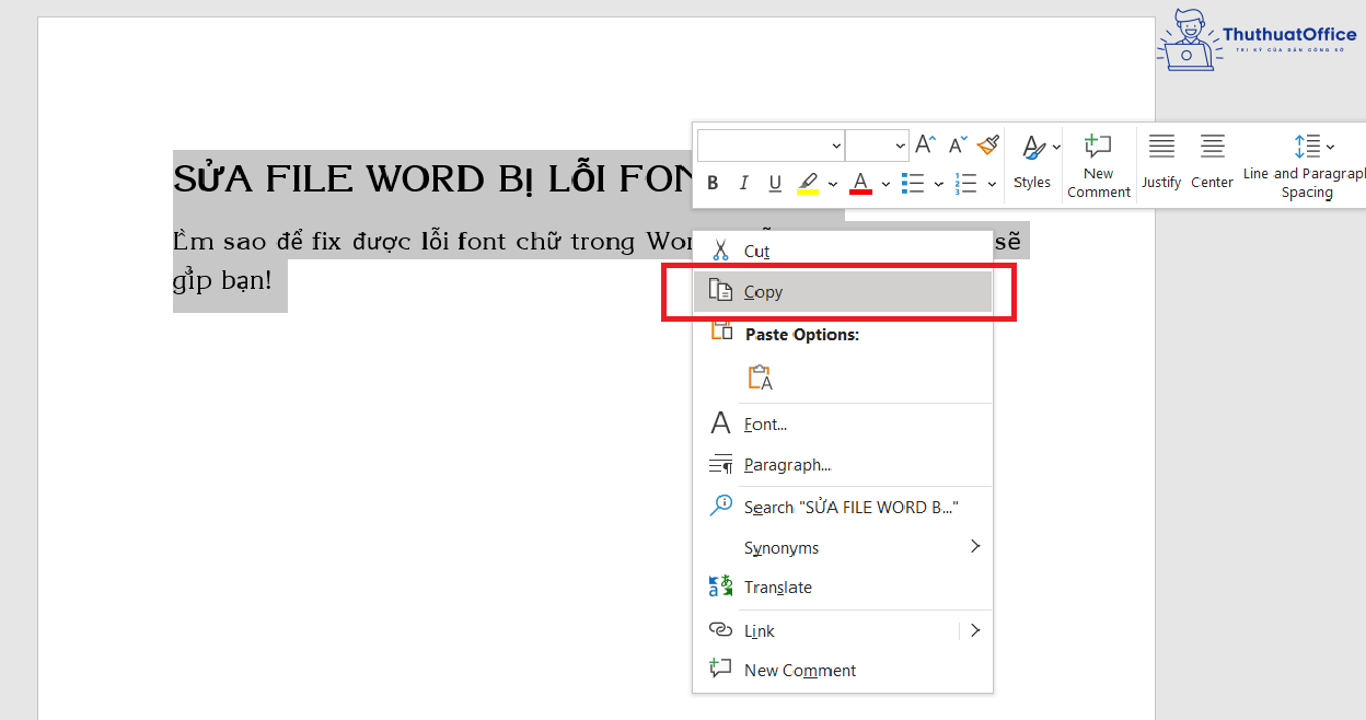 file Word bị lỗi