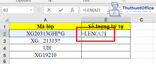 hàm LEN trong Excel