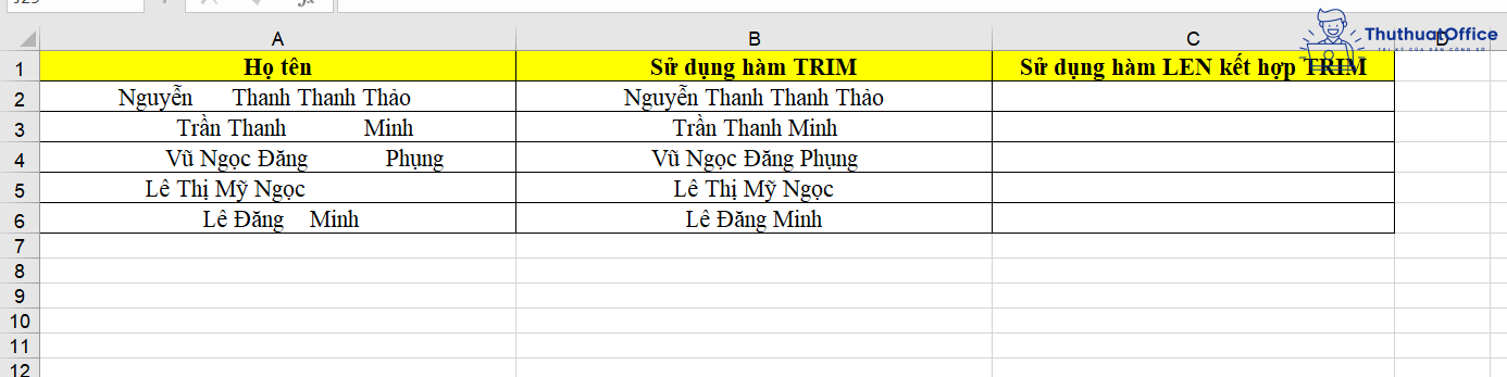 hàm LEN trong Excel