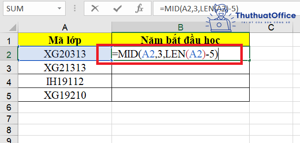 hàm LEN trong Excel