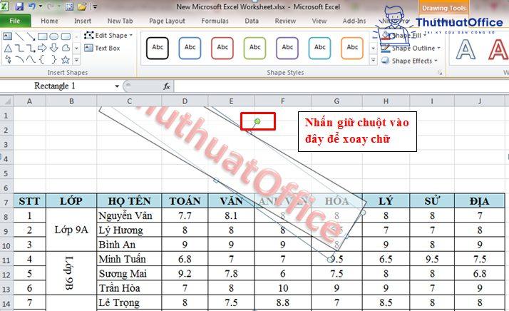 Xoay chữ trong ExcelXoay chữ trong Excel