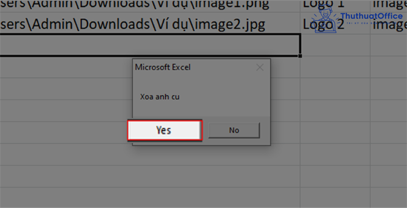 chèn hình vào excel