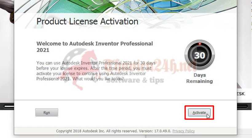 Hướng dẫn kích hoạt Autodesk Inventor 2021