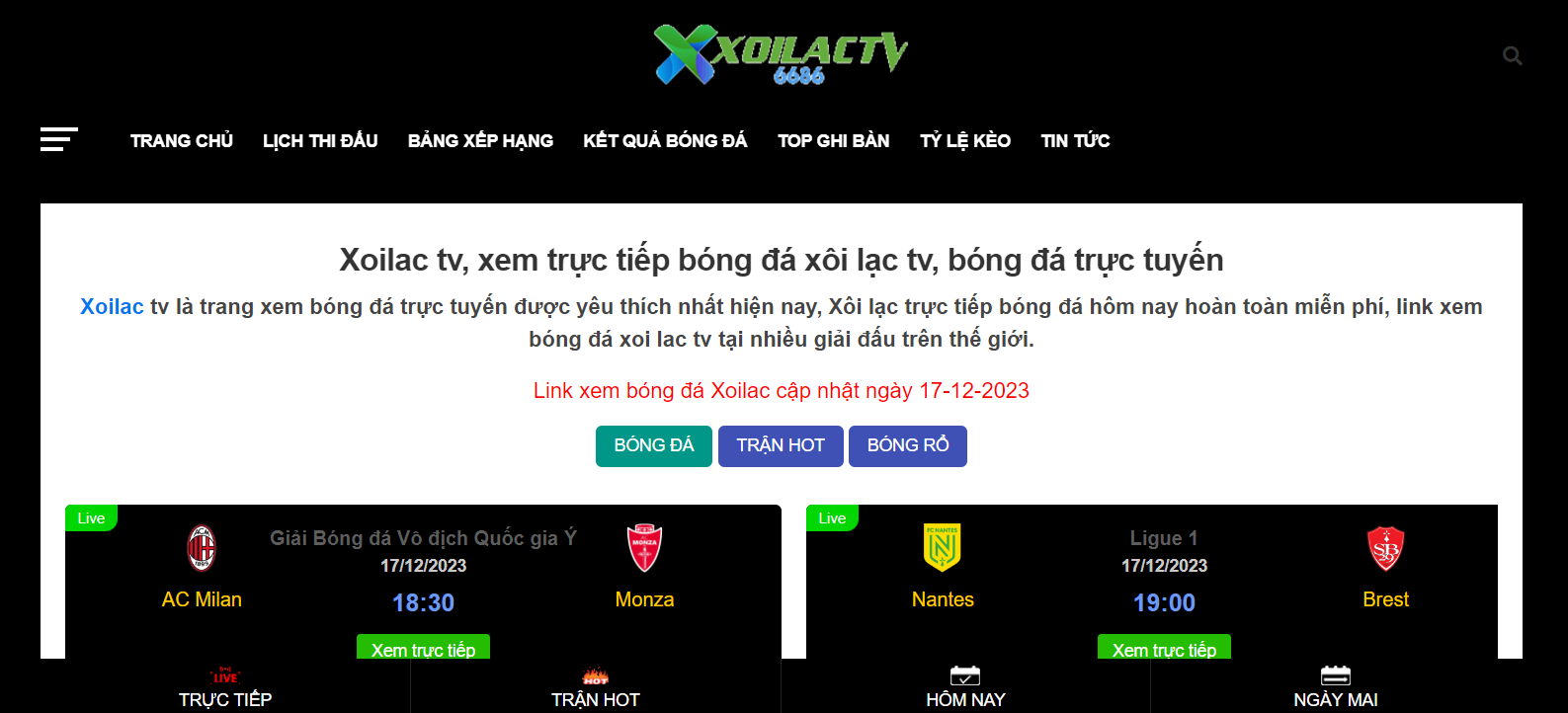 xem trực tiếp bóng đá trên Xoilac