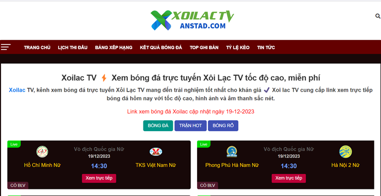 Trang web Xem bóng đá trực tuyến hàng đầu 