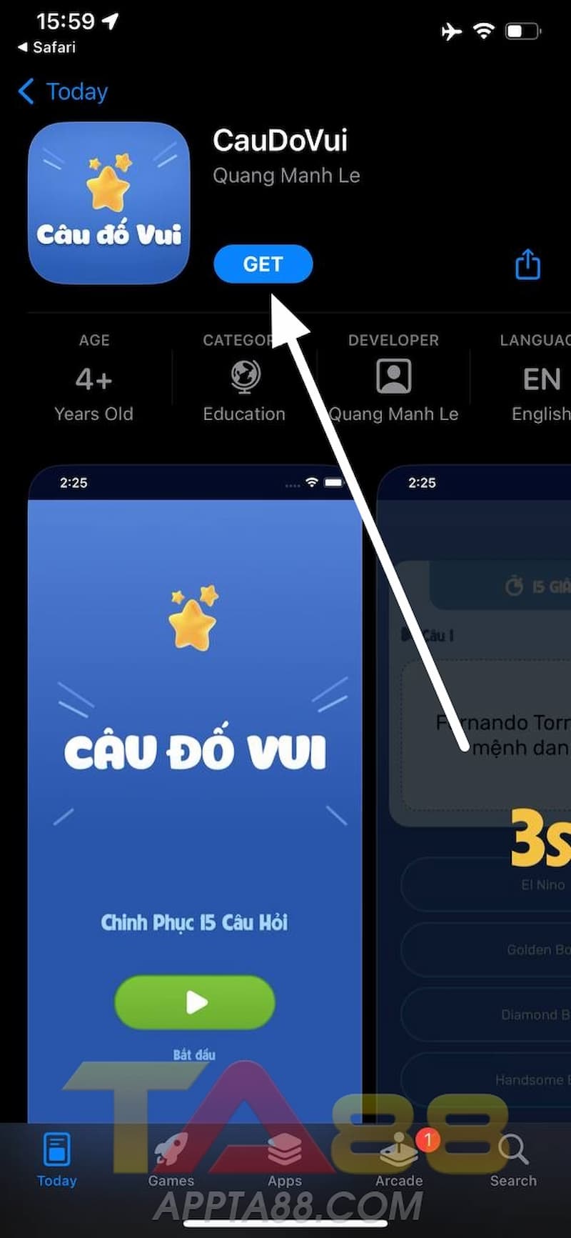 Tên ứng dụng Ta88 trên hệ điều hành IOS