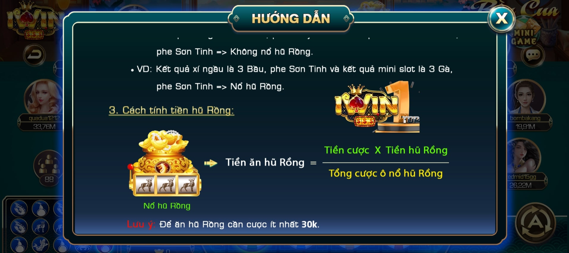 Tỉ lệ cược game bầu cua tại Iwin Club