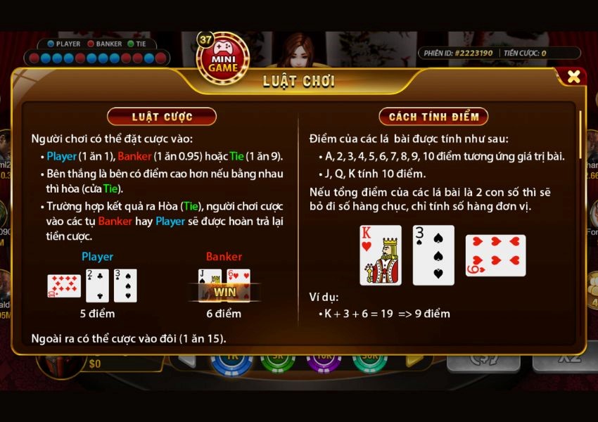 Luật chơi Game bài Baccarat