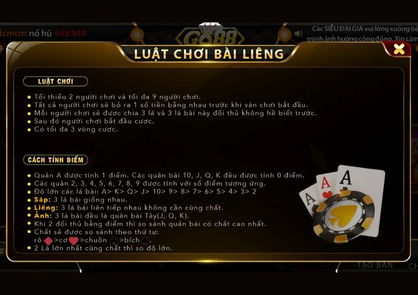 Luật chơi Game bài Liêng