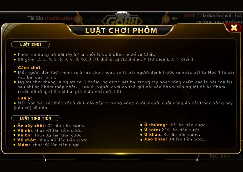 Luật chơi Game bài Phỏm