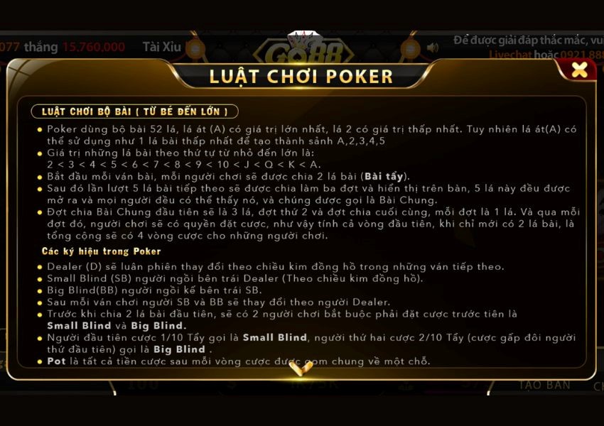 Luật chơi Game bài Poker