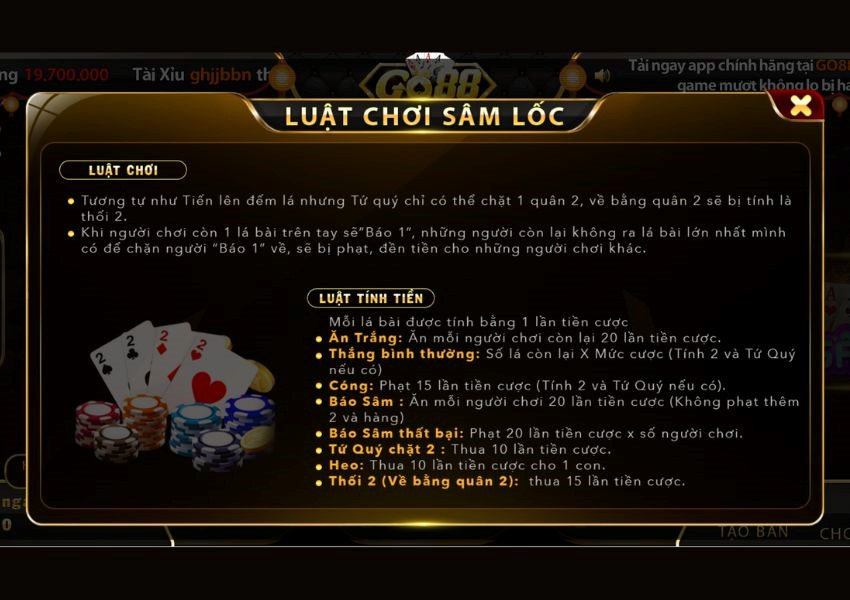 Luật chơi Game bài Sâm lốc