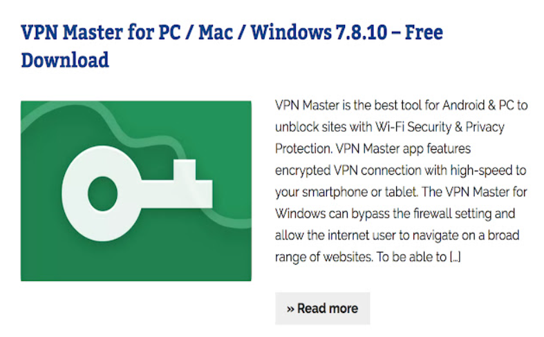 VPN Master giúp truy cập website bị chặn dễ dàng