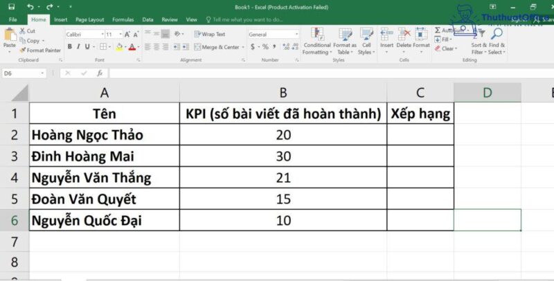 Hàm xếp hạng trong Excel và những công thức xếp hạng có điều kiện 2 xếp hạng trong Excel