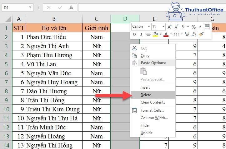 6 cách di chuyển hàng, di chuyển cột trong Excel 13 6 cách di chuyển hàng, di chuyển cột trong Excel 12