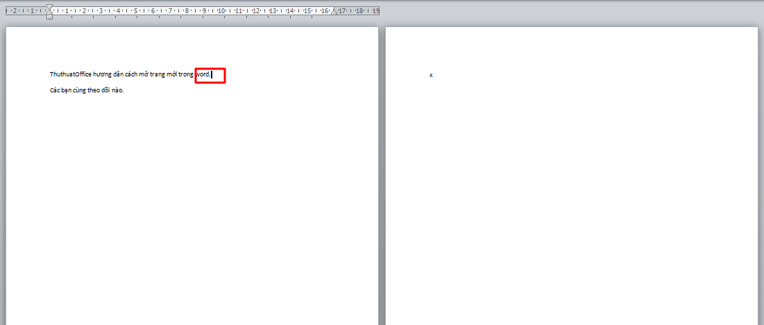 Cách mở trang mới trong Word cực dễ dàng 8 Vị tri đặt con trỏ chuột trước khi thao tác tạo trang mới