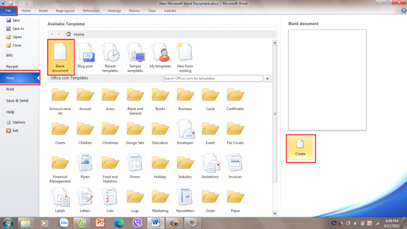 Cách mở trang mới trong Word cực dễ dàng 3 cách mở trang mới trong Word bằng việc tạo tài liệu mới