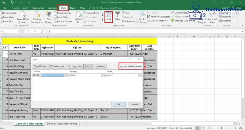 Cách SORT trong Excel từ cơ bản đến nâng cao 22 cách SORT trong Excel