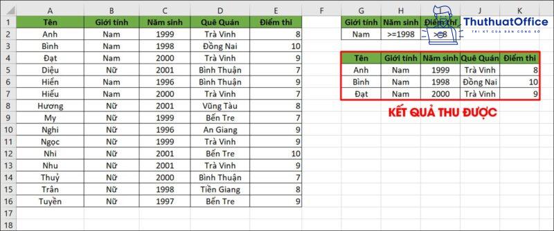 2 cách lọc dữ liệu trong Excel cực đơn giản bạn nên biết 9 2 cách lọc dữ liệu trong Excel cực đơn giản bạn nên biết 8