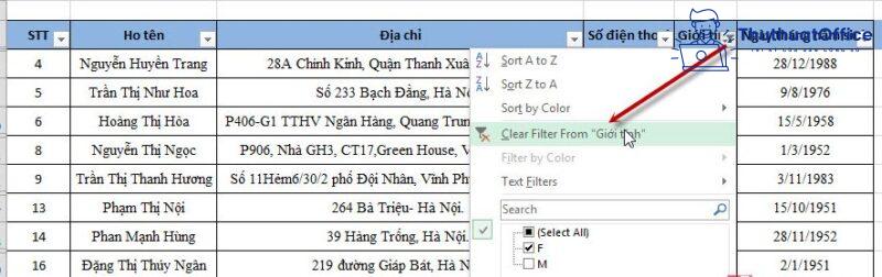 2 cách lọc dữ liệu trong Excel cực đơn giản bạn nên biết 10 2 cách lọc dữ liệu trong Excel cực đơn giản bạn nên biết 9