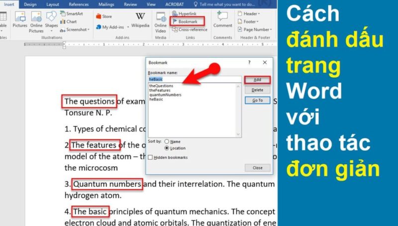 Cách đánh dấu trang trong Word giúp điều hướng nhanh đến các ghi chú quan trọng cho các lần mở và chỉnh sửa tài liệu sau này một cách chuyên nghiệp 1 cach danh dau trang trong Word 00