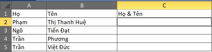 3 cách ghép 2 cột trong Excel hữu ích dân văn phòng không nên bỏ qua 3 3 cách ghép 2 cột trong Excel hữu ích cho dân văn phòng
