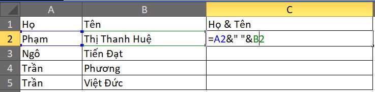 3 cách ghép 2 cột trong Excel hữu ích dân văn phòng không nên bỏ qua 4 3 cách ghép 2 cột trong Excel hữu ích cho dân văn phòng