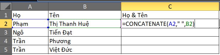 3 cách ghép 2 cột trong Excel hữu ích dân văn phòng không nên bỏ qua 6 3 cách ghép 2 cột trong Excel hữu ích cho dân văn phòng